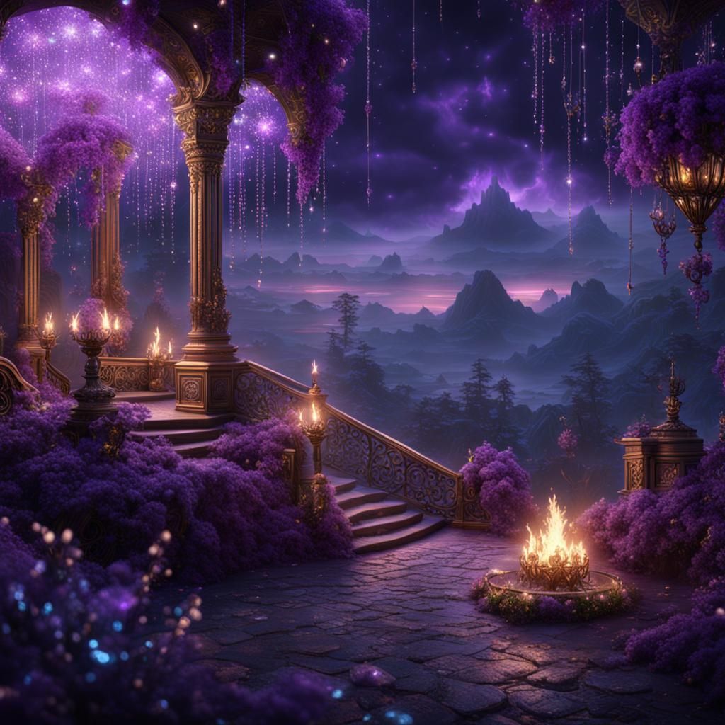 Fantastical Purple Rain of Diamonds and Pearls