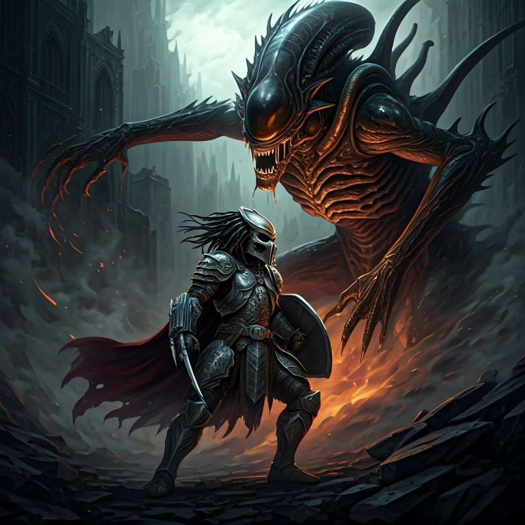 Sir Yautja and the Xenomorph Dragon