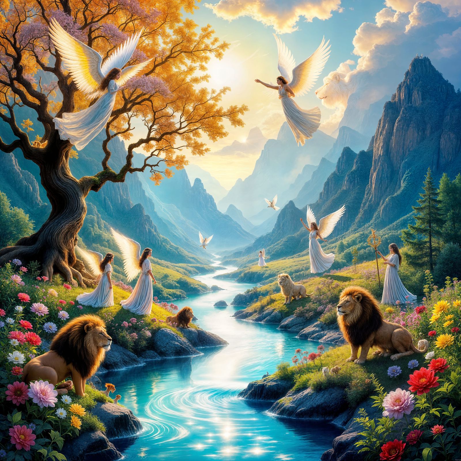 Celestial River of Life: Biblical Dreamscape