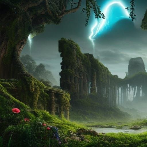 Earth Reclaimed: Bioluminescent Nature After Humans
