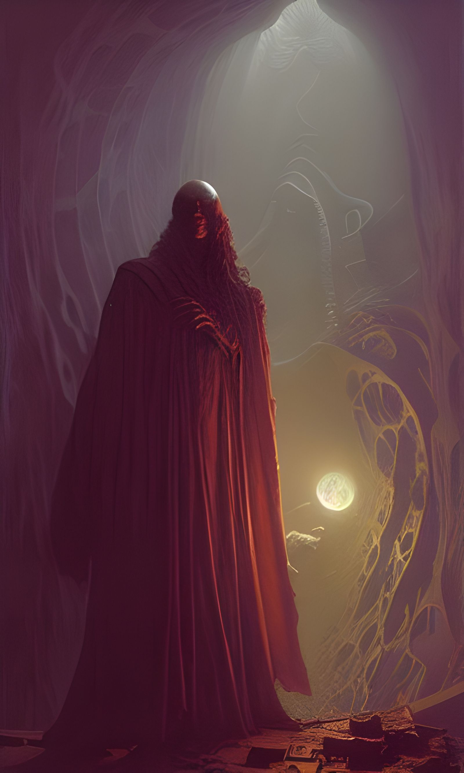 Sinister Mind Flayer in Oil Painting Style