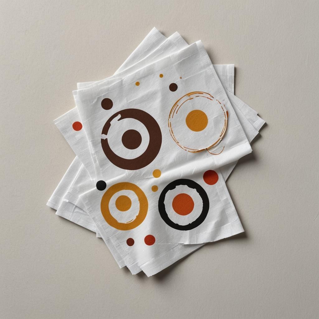 Pop Art Dots on Napkins in Screen Print Style