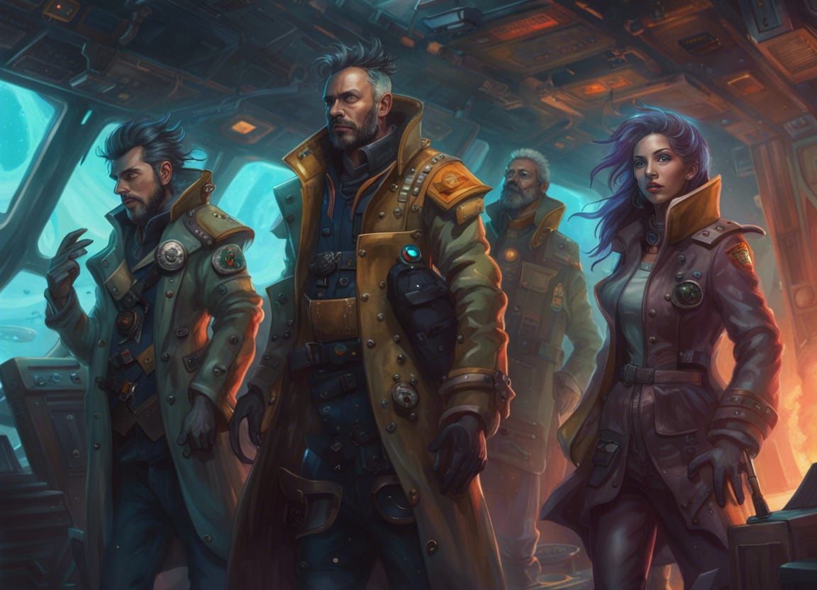 Misfit Space Pirate Crew in Grimdark Astropunk Style