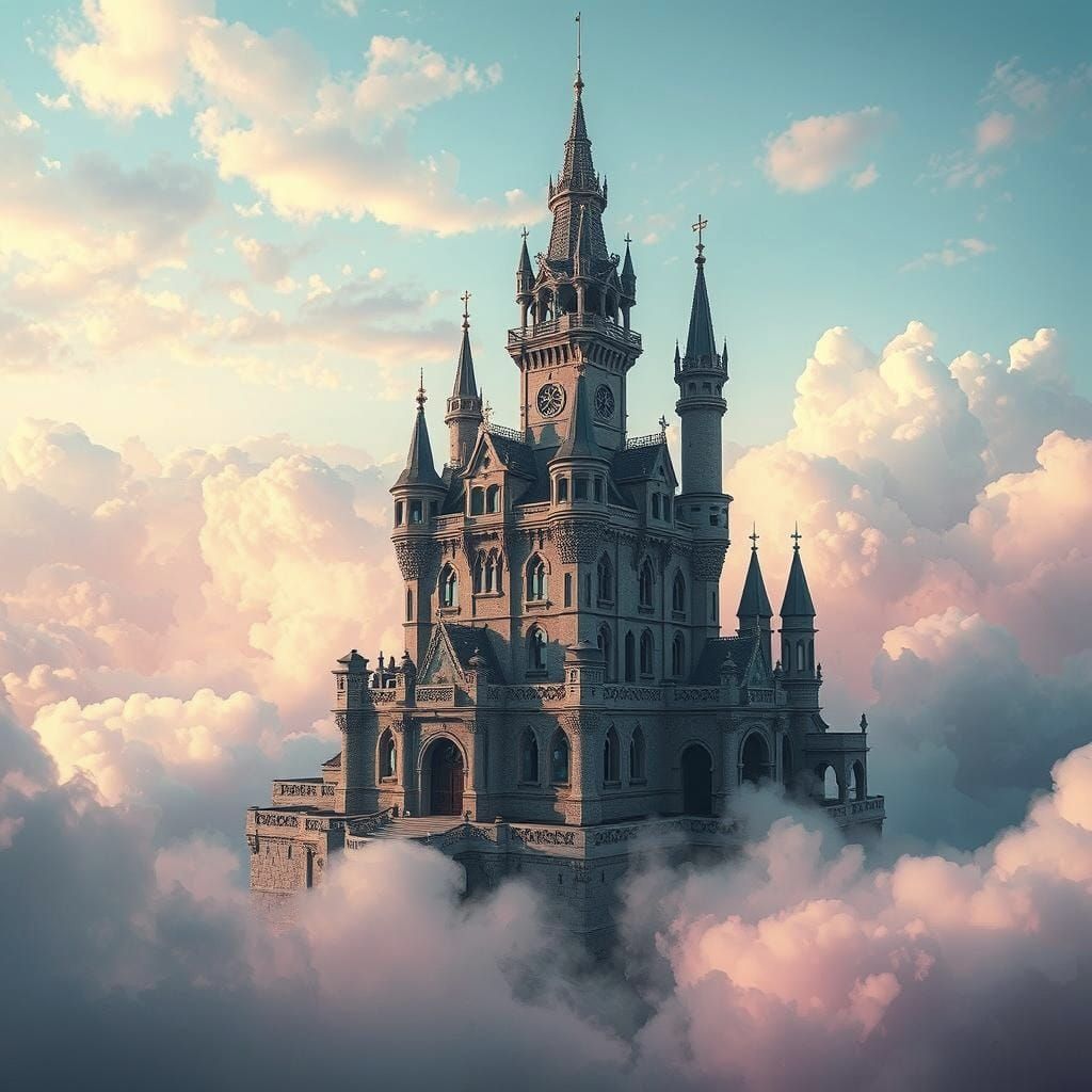 Cyberpunk Castle in the Clouds