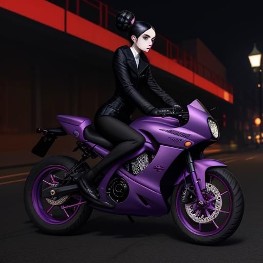 Glamorous Spy on Motorcycle in Cambridge