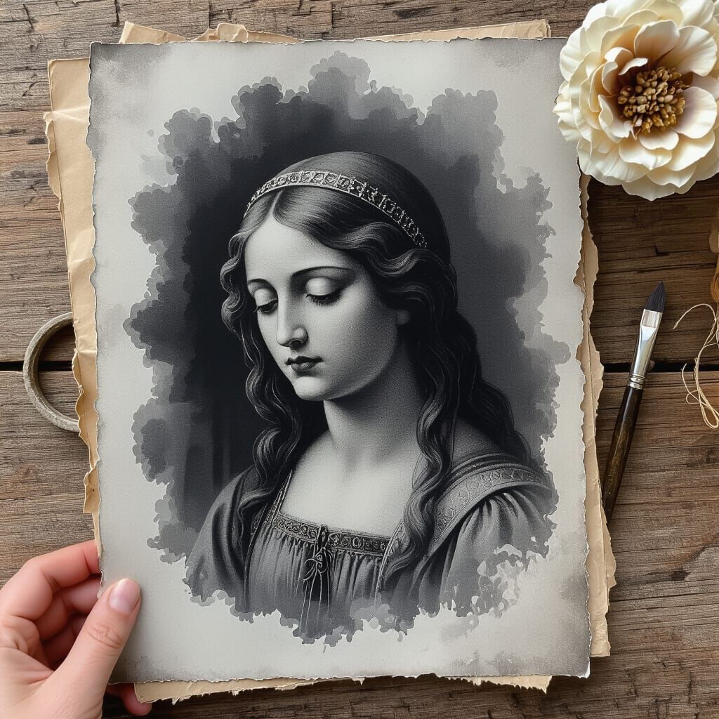 Melancholic Grey Shadow Page for Junk Journaling