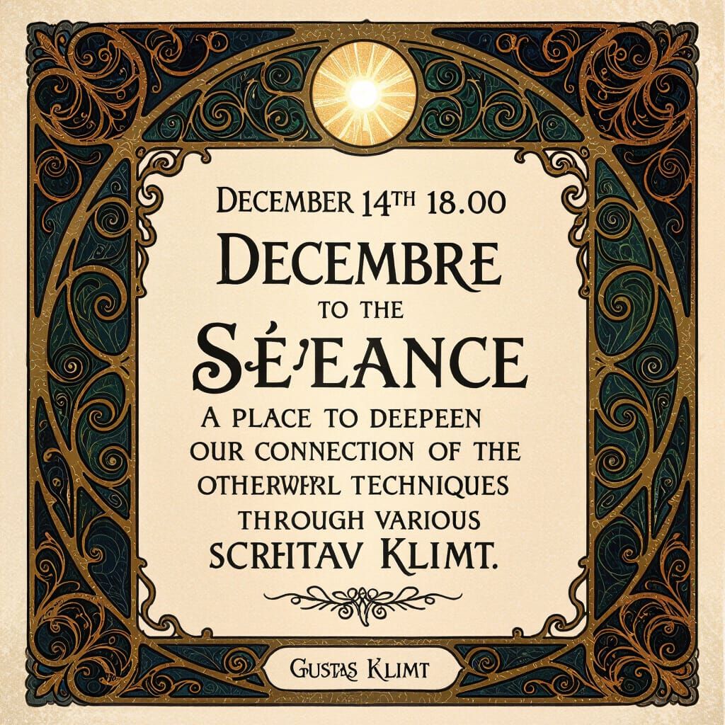 Gothic Mystical Séance Invitation with Ethereal Glow