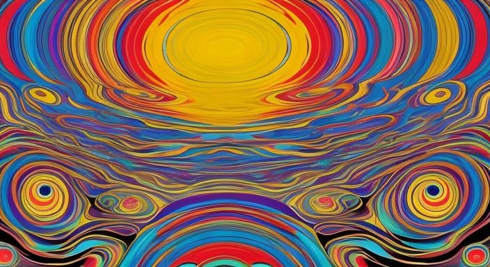 Vibrant River Garden in Takashi Murakami Style