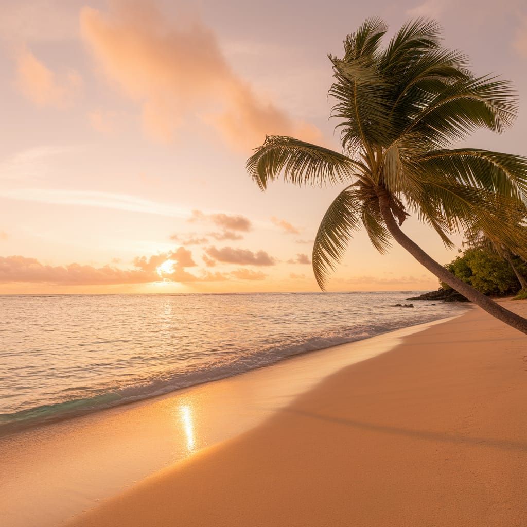 Mauritius Beach Sunset: A Serene Coastal Photograph