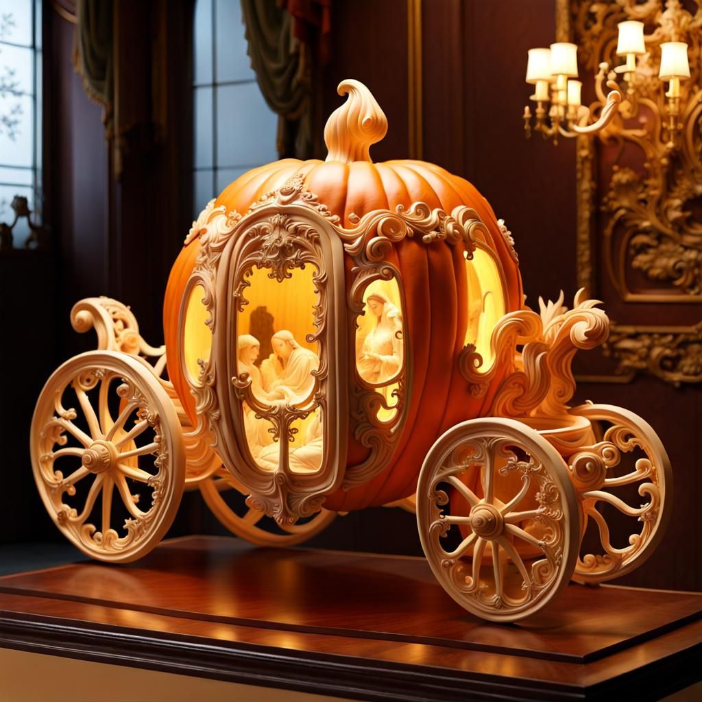 Rococo Pumpkin Carriage: A Fantasy Masterpiece