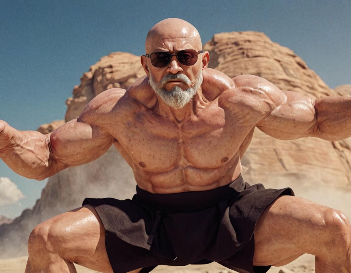 Muscular Martial Artist in Hyper-Realistic Digital Art