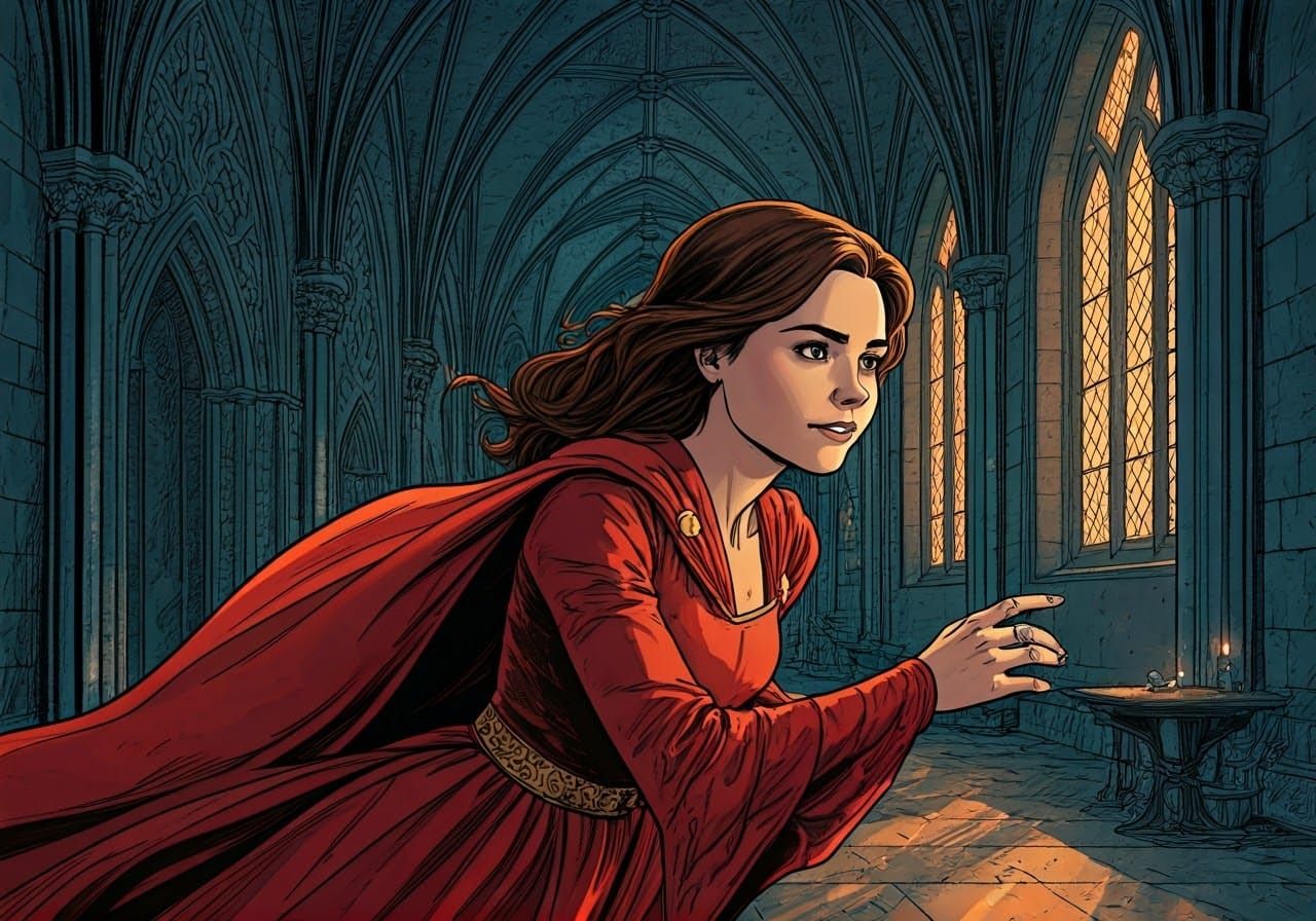 Medieval Clara Oswald Hurries Down Castle Hallway