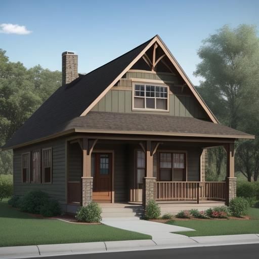 American Craftsman Two-Story House on Small Lot