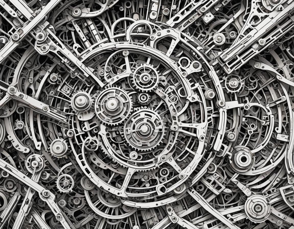 Intricate Sci-Fi Abstract with Mechanical Details