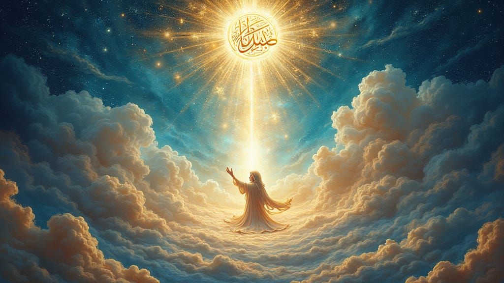 Divine Bestowal of Spirit on Baby, Islamic Art Style