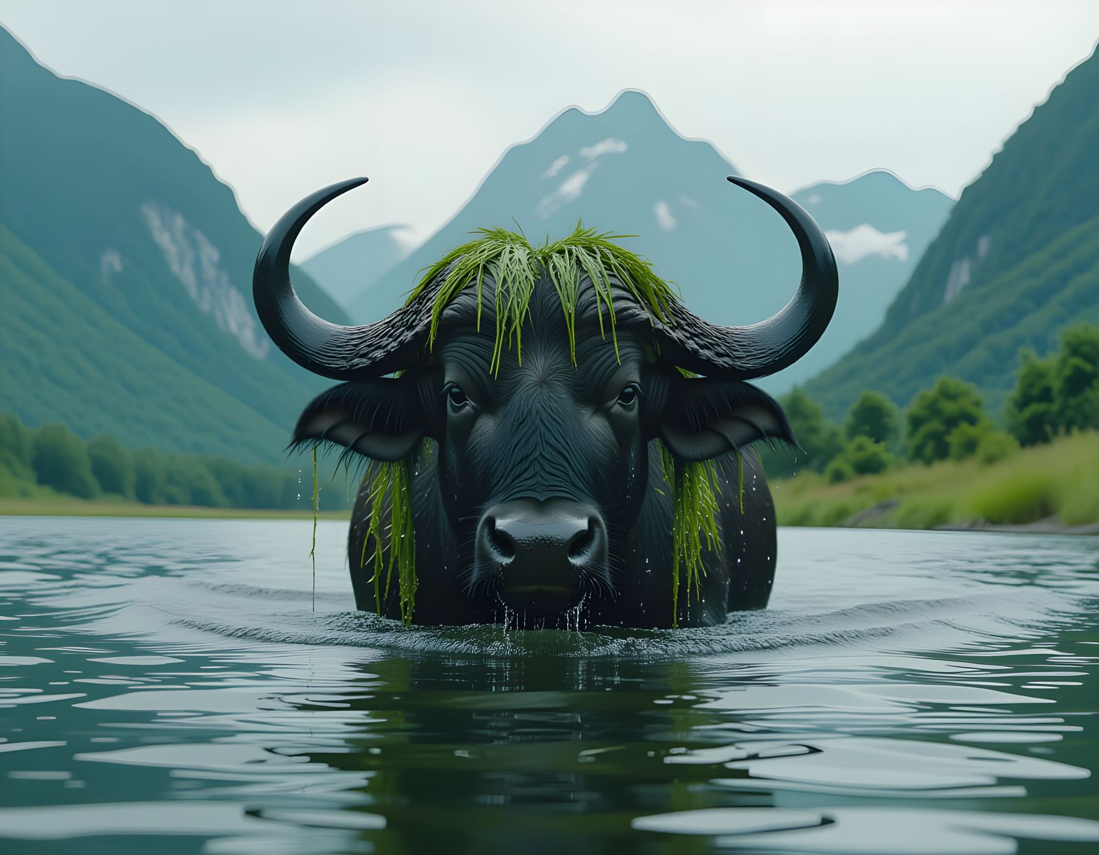 Mythical Water Buffalo Emerges in Cinematic Landscape