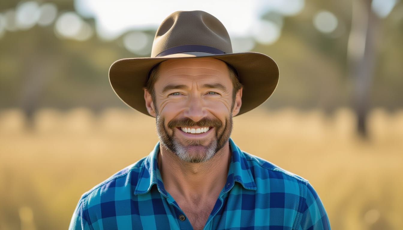Joyful Portrait of Young Hugh Jackman in Australia