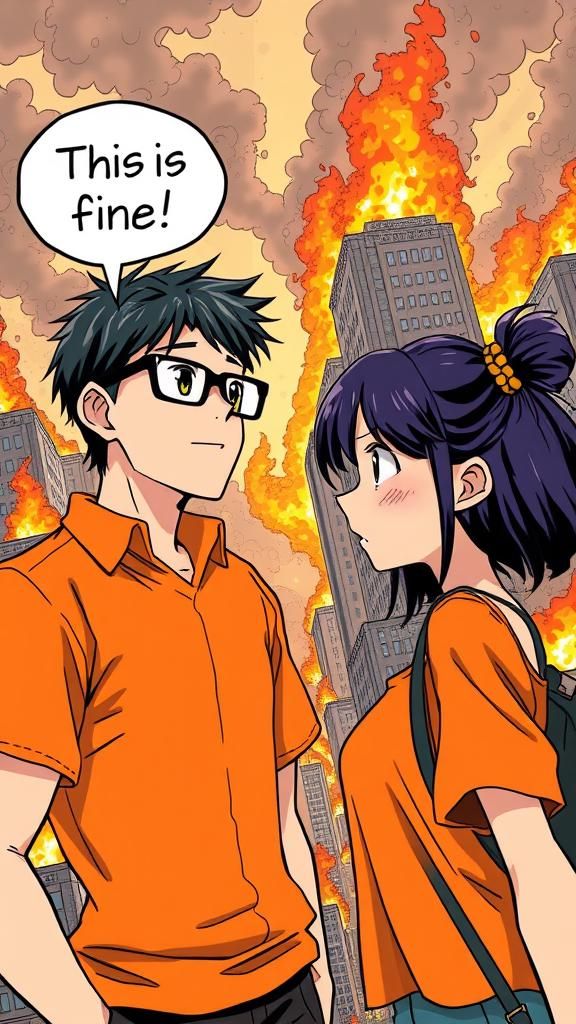 Combine memes:  “Distracted Boyfriend” + “This Is Fine” Styl...