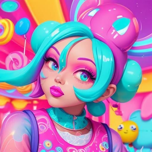 Cute Aliens on a Date in Candy Art Style