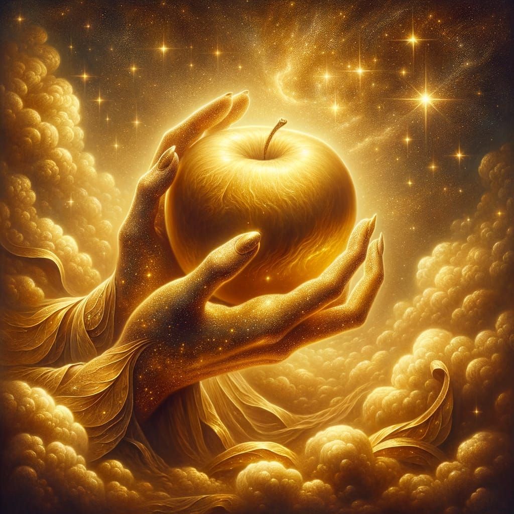 Golden Apple in Celestial Hands