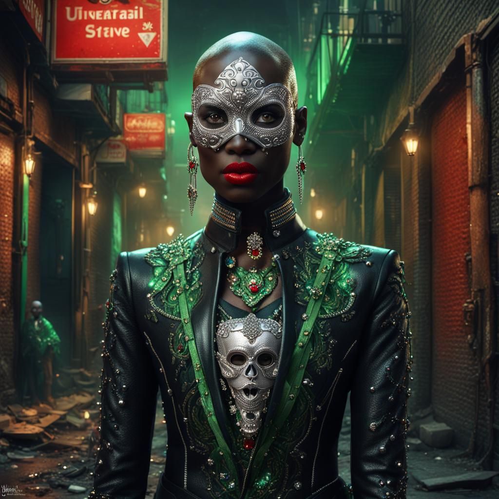 Woman in Jeweled Mask: Fantasy Concept Art