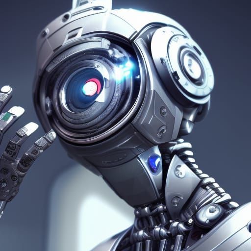 Futuristic Cyborg with Diamond Eyes in Sci-Fi Style