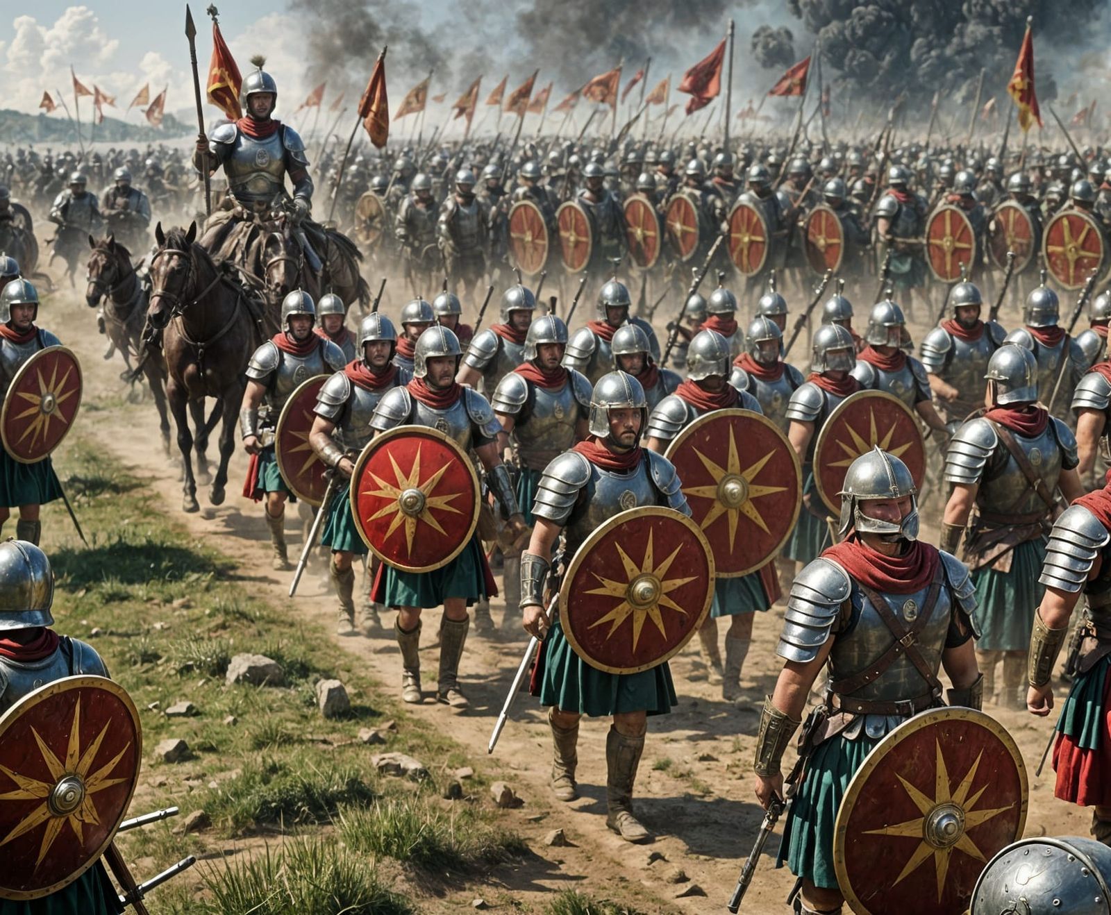 Roman Centurions Clash with Modern Army on Battlefield