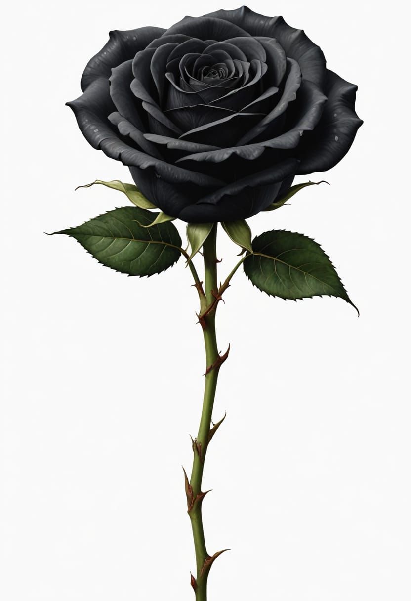 Elegant Black Rose in a Darkened Garden