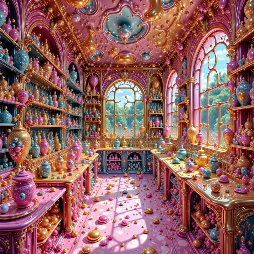 Colorful Candy Shop in Lowbrow Art Style