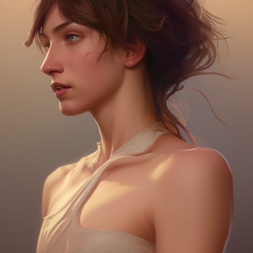 Hyperdetailed Portrait in Art Nouveau Style