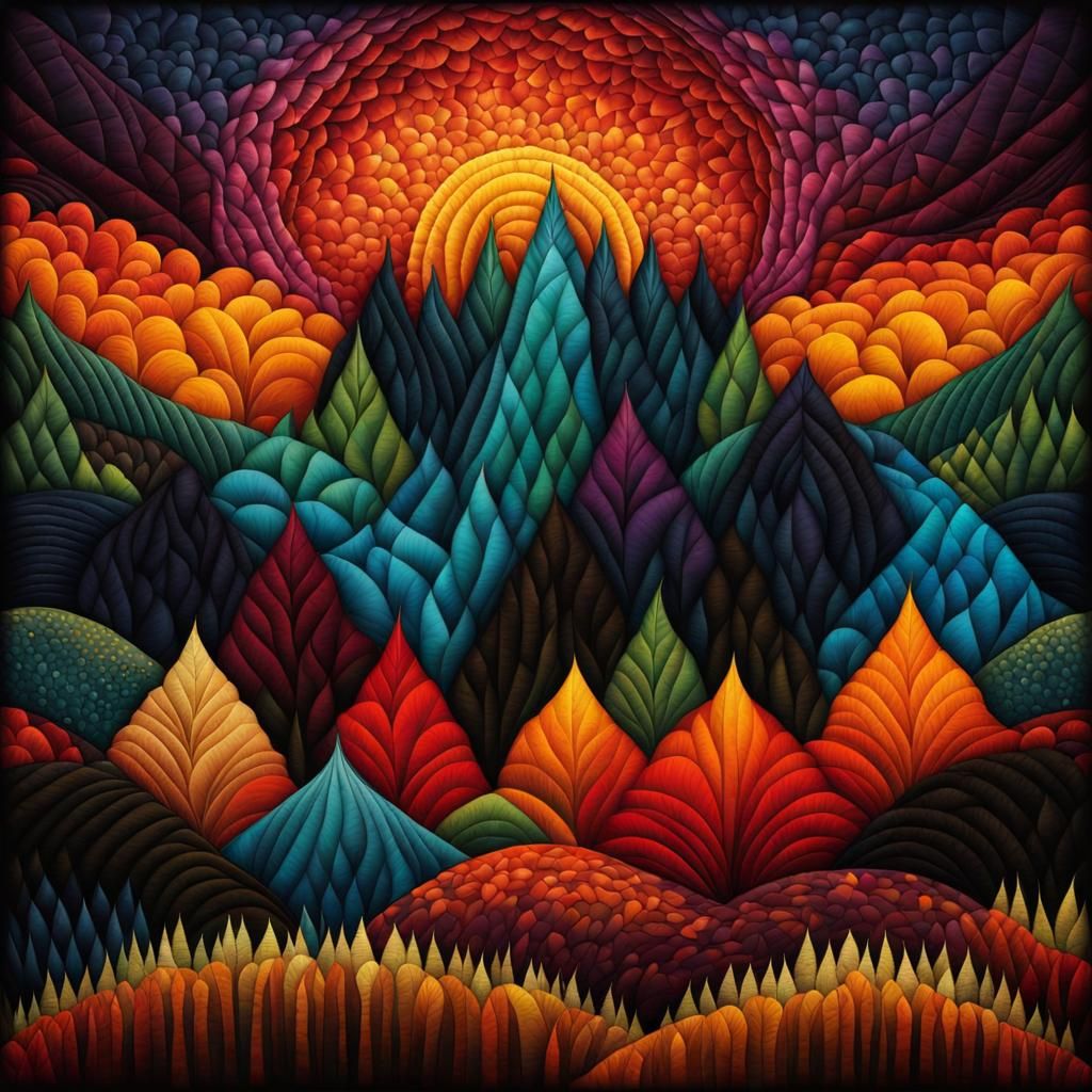 Abstract Quilted Fabric Texture in Splash Art Style