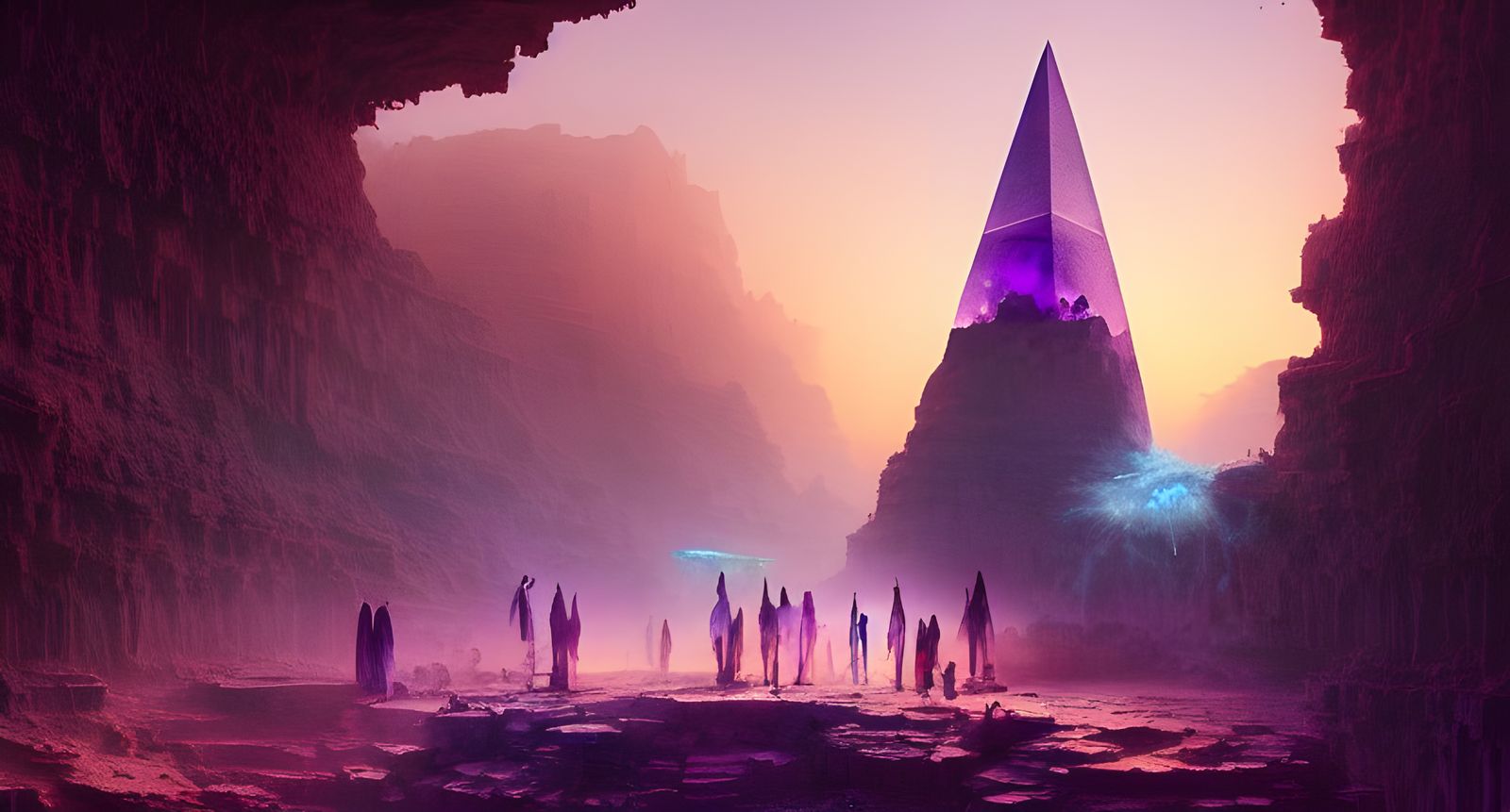 Amethyst Obelisk in Ancient Desert City