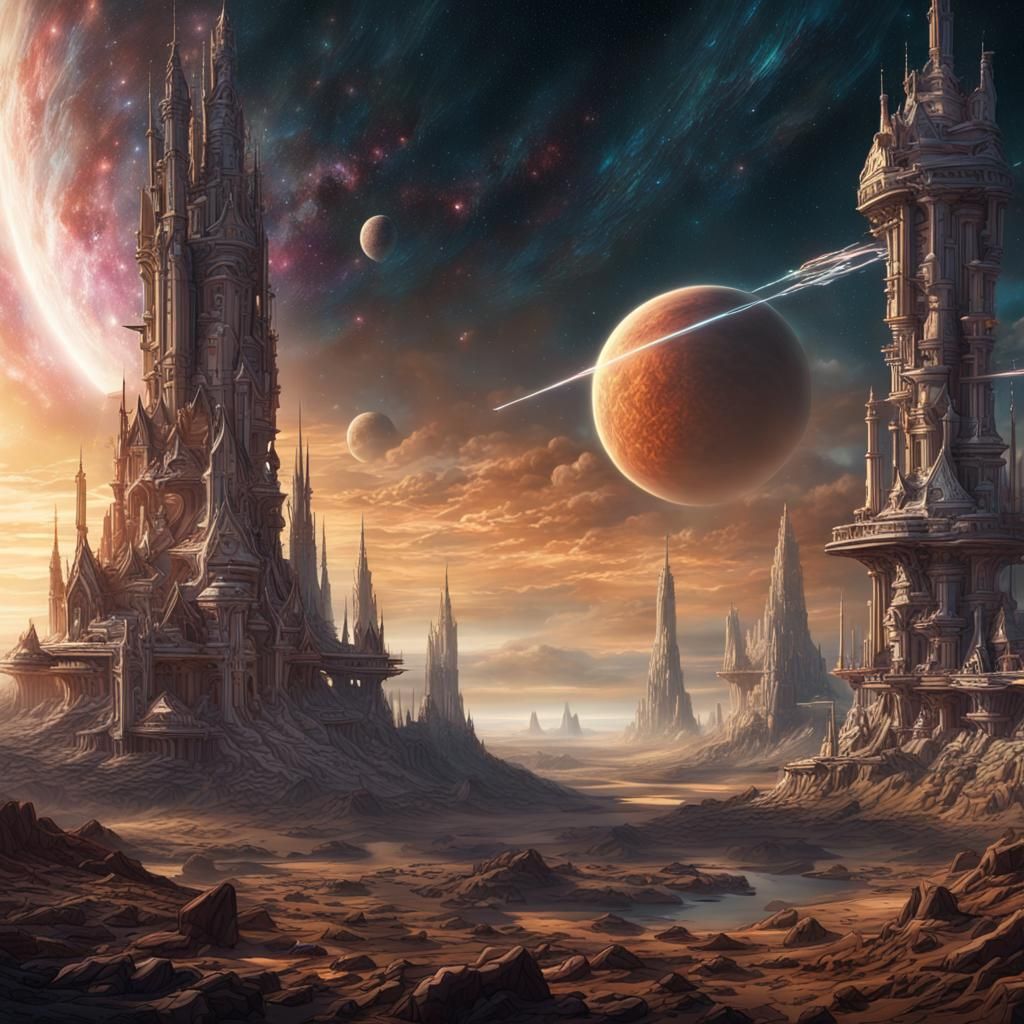 Epic Cosmic "Dogstar Days" Digital Matte Painting