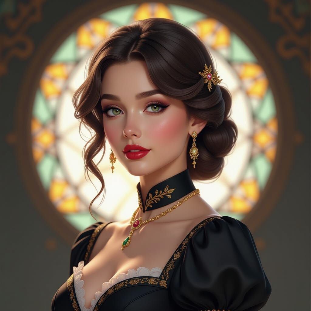 Detailed Portrait of Woman in Formal Attire