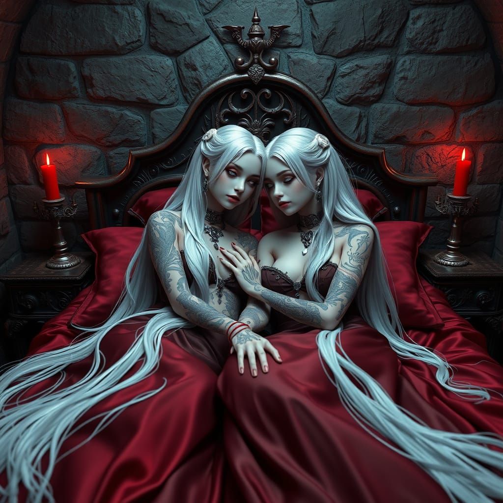 Ethereal Gothic Goddesses in Ancient Dungeon