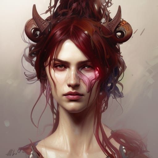 Asmodeus Portrait in Hyperdetailed Digital Art Style