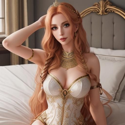 Beautiful Queen with Ancient Greek Hairstyle