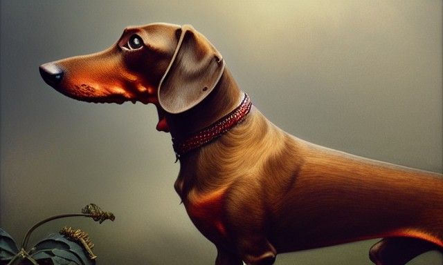 Intricate Dachshund Design in Hyperdetailed Style