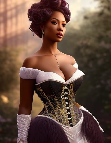 Caribbean Girl in Wedding Dress: Hyperdetailed Portrait