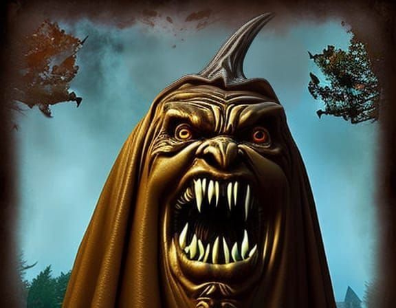 Demonic Jack-o'-Lantern in Renaissance Horror Style