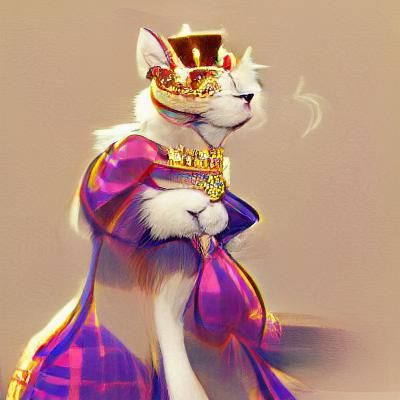 Regal Cat Portrait in Royal Style