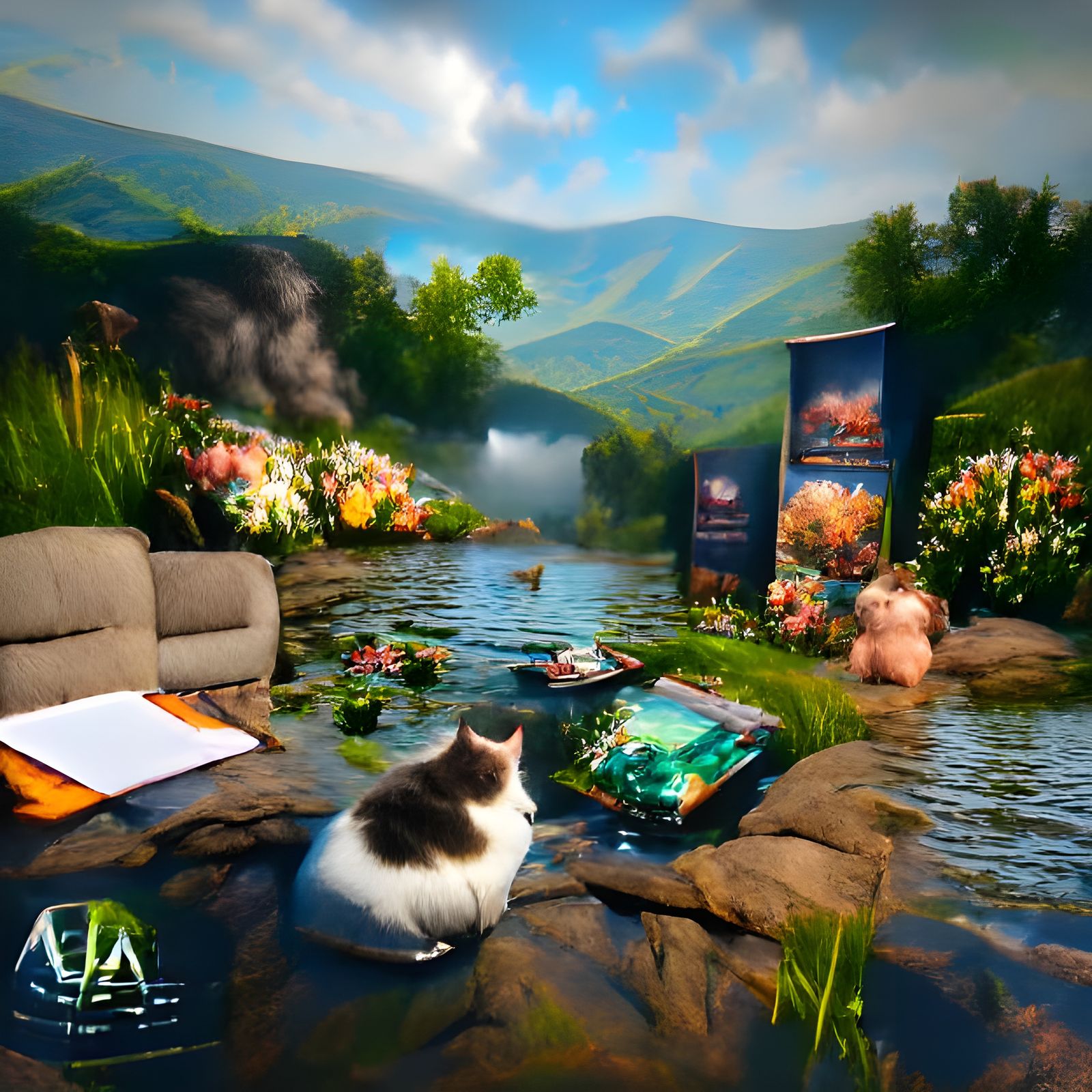 Idyllic Cottage in Enchanted Forest: Impressionistic Style