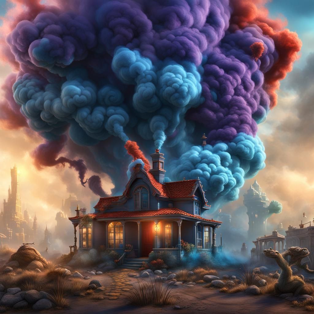 Thing 1 and Thing 2 in Smoke, Detailed Art