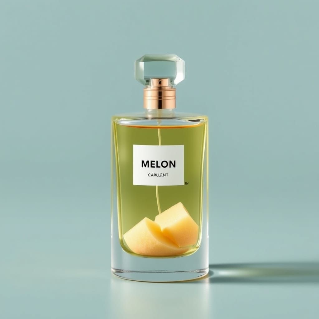 Elegant Melon Perfume Bottle, Art Deco Style