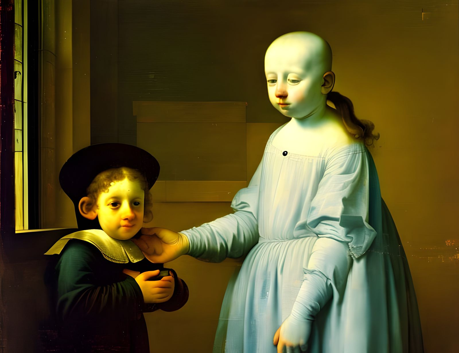 Young Alien Visitor in Dutch Golden Age Style