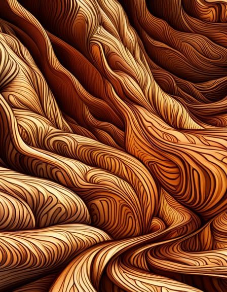 Raven in Abstract Fractal Forest With 3D Shading