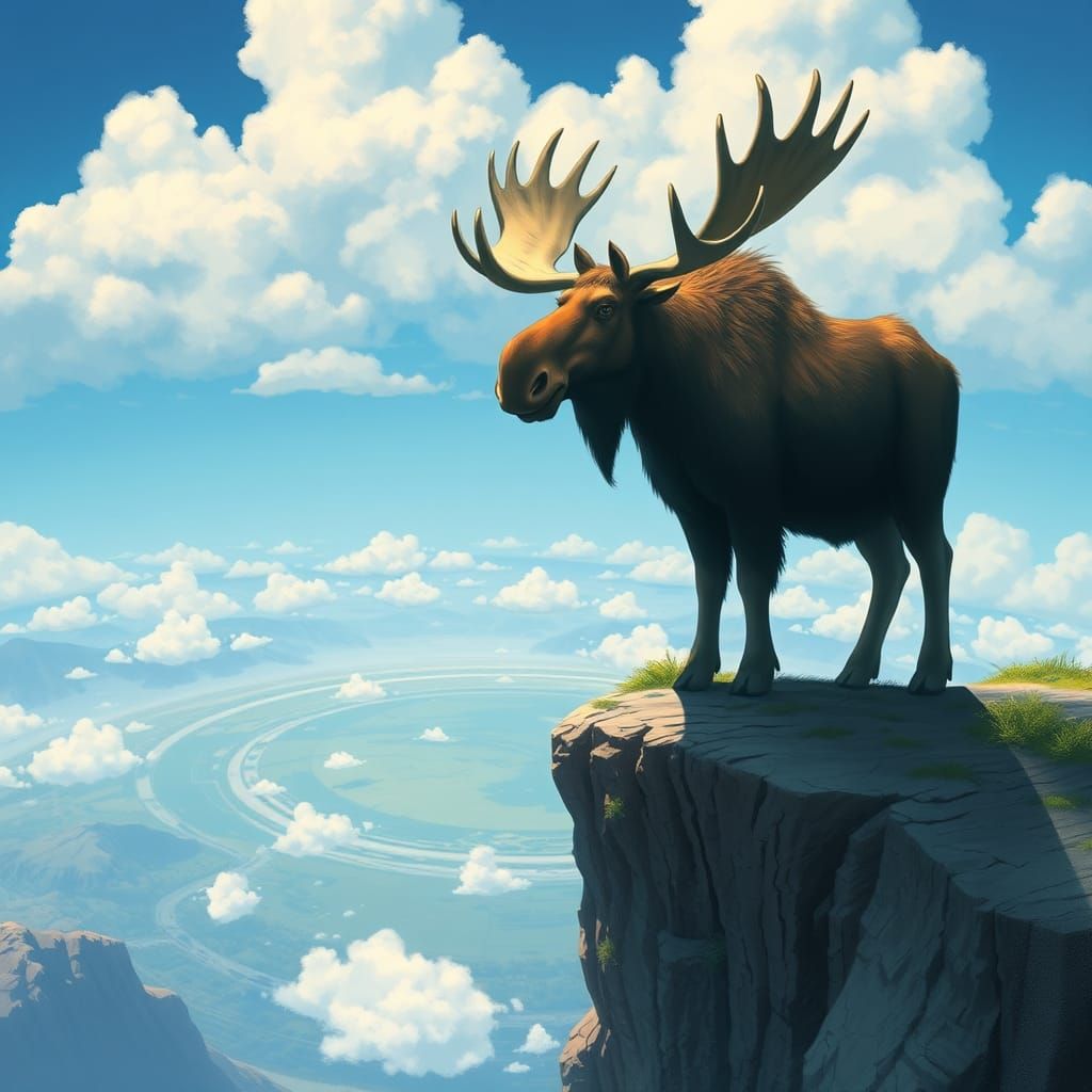 Colossal Moose Surveys Earth: Dreamy Ethereal Landscape