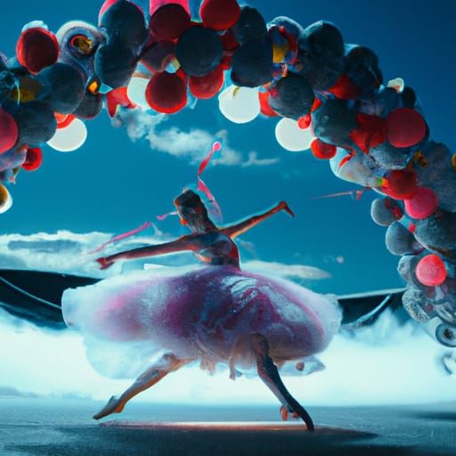 Woman Dancing with Kusarigama on Sci-Fi Battlefield