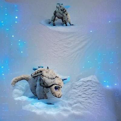 Tauntaun in a Snowy Landscape