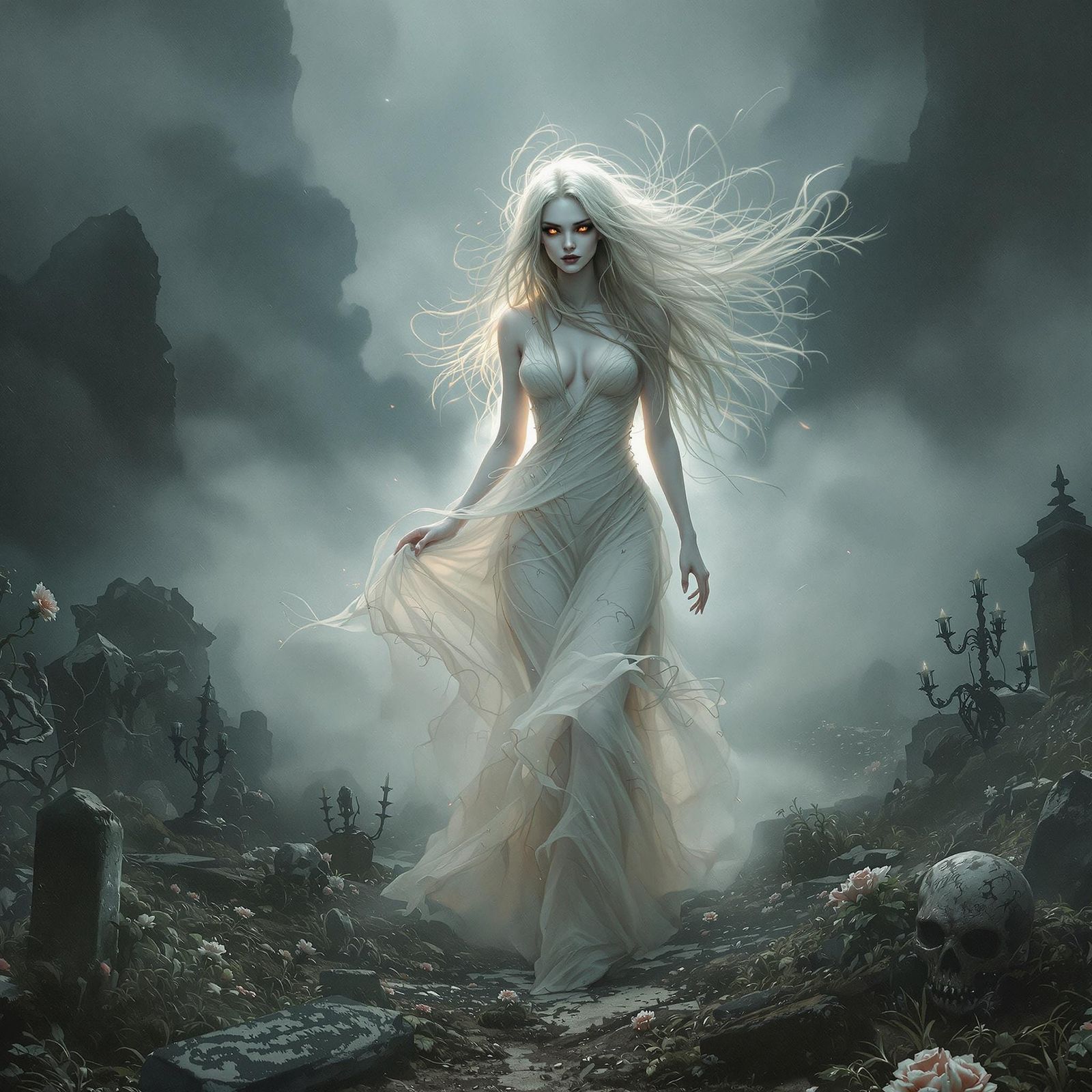 Ethereal Woman Emerges from Valley of Death in Haunting Scen...